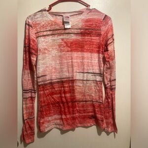 The North Face Women's Red and Black Long Sleeve Tee